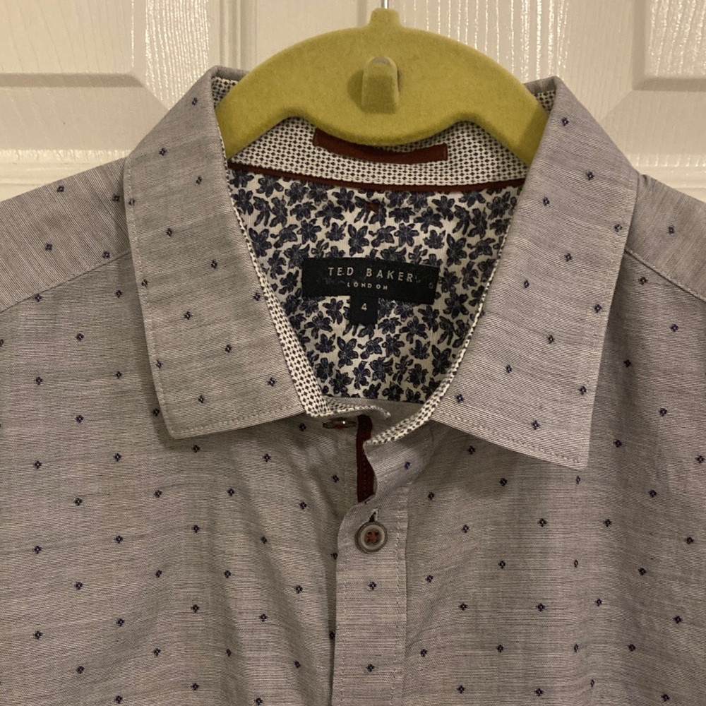 Ted Baker Light Gray Floral Men's Shirt